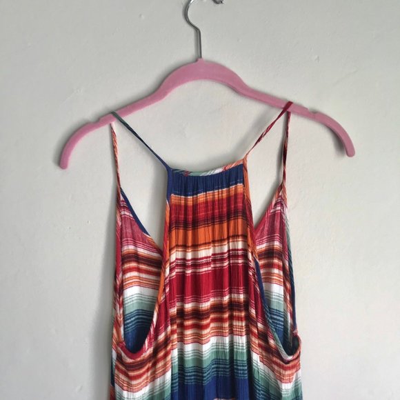 FOREVER 21 / Orange & Blue Stripe Midi Dress - Picture 3 of 8